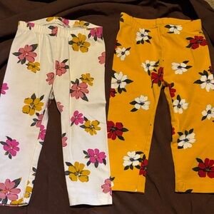 Old Navy Kids Floral Leggings - White and Yellow